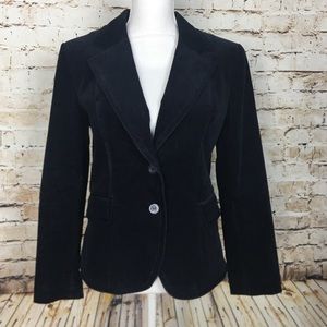 H&M Navy Blue Corduroy Two Button Blazer